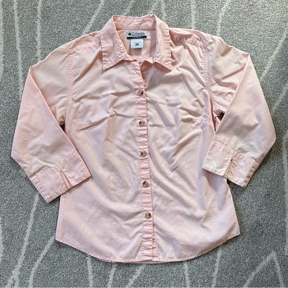Columbia Light Pink Cotton Button Down Shirt